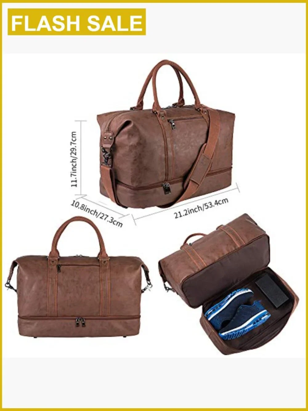 Weekender Overnight Bag Travel Duffel with Shoe Pouch Carry On
